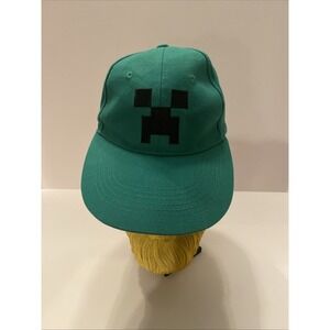 Minecraft Hat Cap Creeper Baseball‎ Green Youth One Size Adjustable SnapBack
